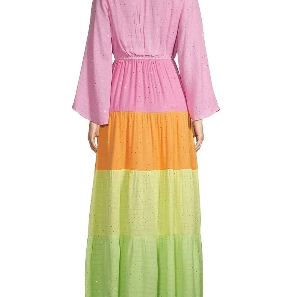 PQ Swim Rainbow Colorblock Maxi Dress Beach Coverup XS/S NWT - Picture 8 of 12